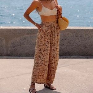 Billabong For Shore Coastal Surf Beach Outdoor Wide Leg Pull On Granola Pants